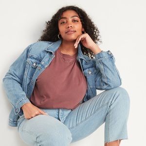 Old Navy Long-Sleeve Vintage Loose T-Shirt Root Beer